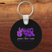 Porte-clés Peace love cure Pancreatic Cancer Awareness mois (Recto)