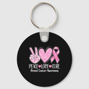 Porte-clés Peace Love Cure Pink Ribbon Cancer du sein Prix