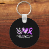 Porte-clés Peace Love Cure Purple Ribbon Overdose Sensibilisa (Verso)