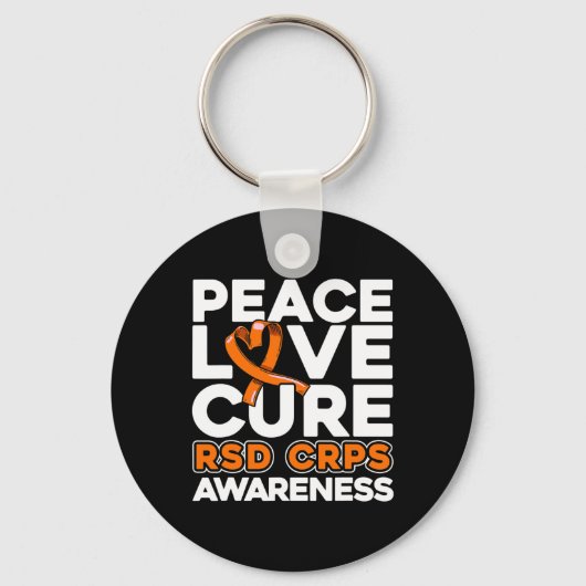 Porte-clés Peace Love Cure Rsd Crps Sensibilisation (Recto)