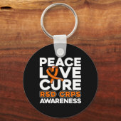 Porte-clés Peace Love Cure Rsd Crps Sensibilisation (Recto)