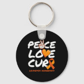 Porte-clés Peace Love Cure - Sensibilisation à la leucémie (Recto)