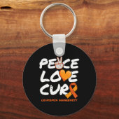 Porte-clés Peace Love Cure - Sensibilisation à la leucémie (Recto)