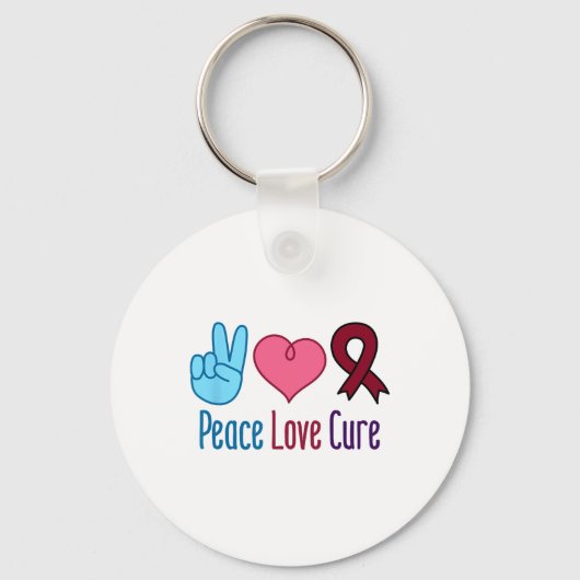 Porte-clés Peace Love Cure Sickle Cell Anemia Sensibilisation (Recto)