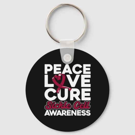 Porte-clés Peace Love Cure Sickle Cell Awareness 1 (Recto)
