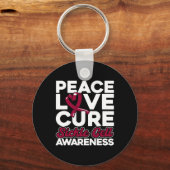 Porte-clés Peace Love Cure Sickle Cell Awareness 1 (Verso)