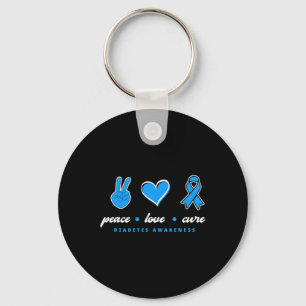 Porte-clés Peace Love Cure T1D Guerrier Type One Diabetes Awa