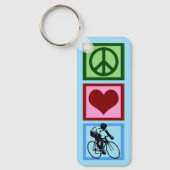 Porte-clés Peace Love Cyclist Cute Blue Cyclist Custom (Recto)