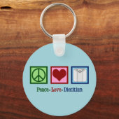 Porte-clés Peace Love Dietitian (Recto)