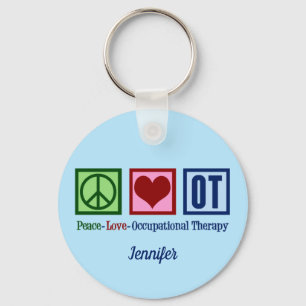 Porte-clés Peace Love ergothérapie sur mesure