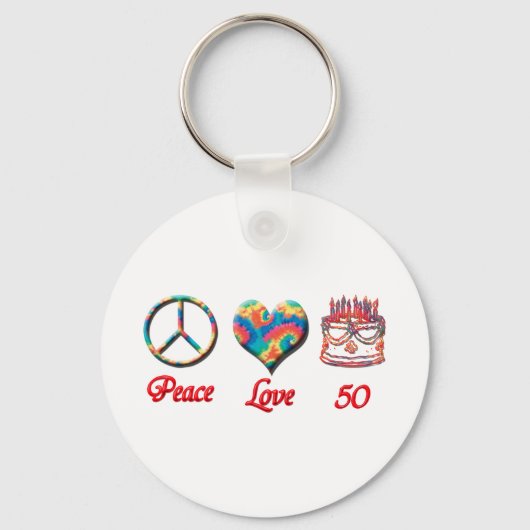 Porte-clés Peace Love et 50 (Recto)