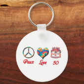 Porte-clés Peace Love et 50 (Recto)