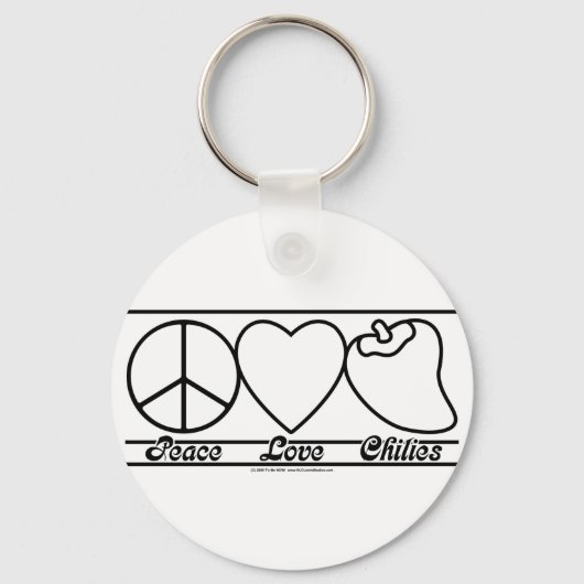 Porte-clés Peace Love et Chilies (Recto)
