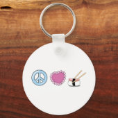 Porte-clés Peace Love et Sushi (Recto)