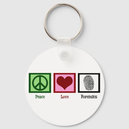 Porte-clés Peace Love Forensics (Recto)