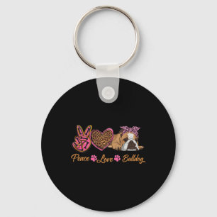 Porte-clés Peace Love Français Bulldog Funny Chien Chien Chie
