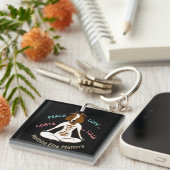 Porte-clés PEACE LOVE GOATS YOGA | GetYerGoat™ (Devant Droit)