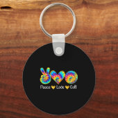Porte-clés Peace Love Golf Funny Tie Dye Golf Lovers (Recto)