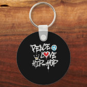 Porte-clés Peace Love Hip hop Dancing (Recto)