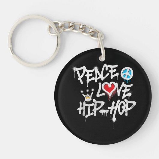 Porte-clés Peace Love Hip hop Dancing (Devant)