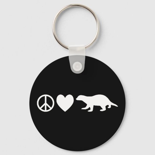Porte-clés Peace, Love & Honey Badgers (Recto)