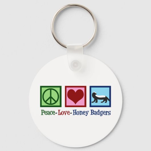 Porte-clés Peace Love Honey Badgers (Recto)