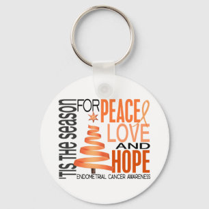 Porte-clés Peace Love Hope Christmas Endometrial Cancer