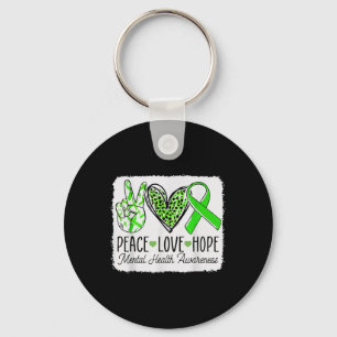 Porte-clés Peace Love Hope Soutien Sensibilisation à la santé