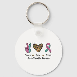Porte-clés Peace Love Hope Suicide Prevention Awareness Comba