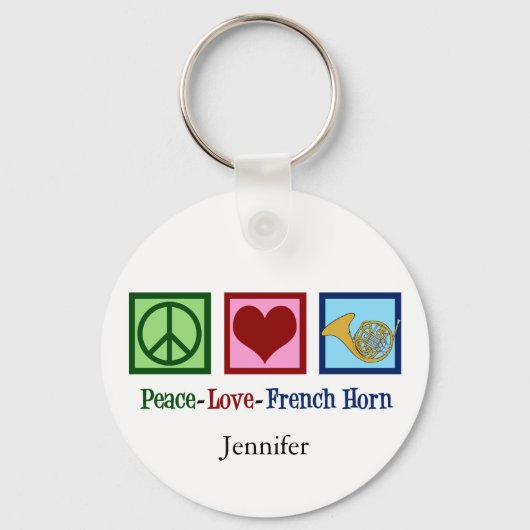 Porte-clés Peace Love Horn (Recto)
