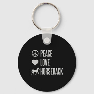 Porte-clés Peace Love Horseback Équitation