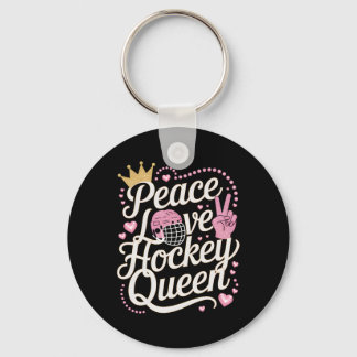 Porte-clés Peace Love Ice Hockey Queen Tee 