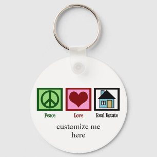 Porte-clés Peace Love Immobilier