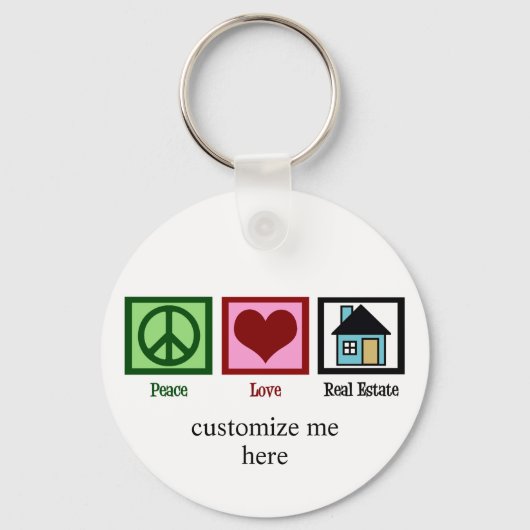 Porte-clés Peace Love Immobilier (Recto)