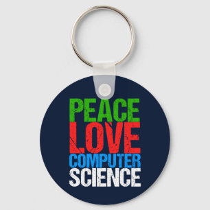Porte-clés Peace Love Informatique