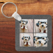 Porte-clés Peace Love Joy Holiday Chalkboard Photo Collage (Recto)