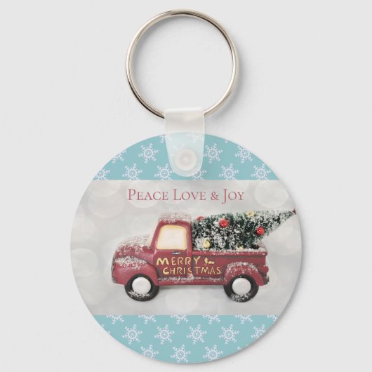 Porte-clés Peace Love & Joy Toy Camion Joyeux Noël (Recto)