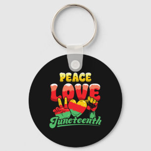 Porte-clés Peace Love JunetDix afro-afro-noir