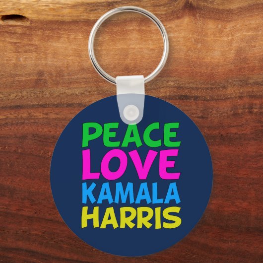 Porte-clés Peace Love Kamala Harris (Recto)