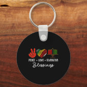 Porte-clés Peace Love Kwanzaa Bénédictions Noël Afrique Hol (Recto)