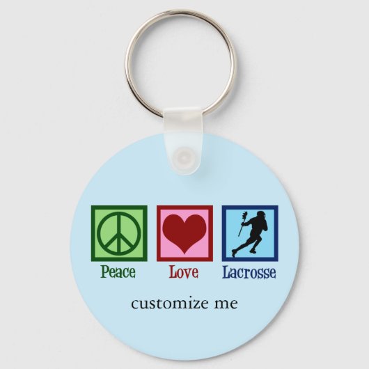 Porte-clés Peace Love Lacrosse (Verso)