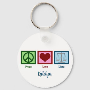 Porte-clés Peace Love Libra