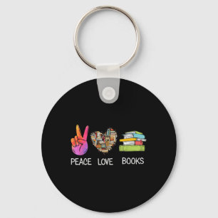 Porte-clés Peace Love Livres Shirt Funny Book Graphic Tee