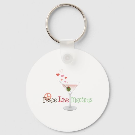 Porte-clés Peace Love Martinis (Recto)