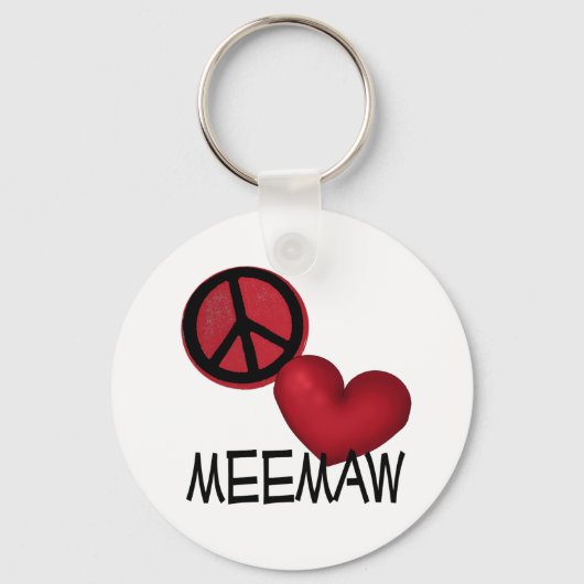 Porte-clés Peace Love MeeMaw (Recto)