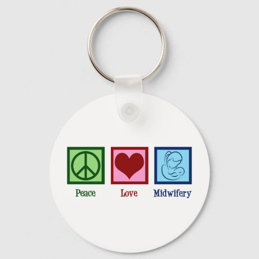 Porte-clés Peace Love Midwifery Cute Midwife (Recto)