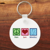 Porte-clés Peace Love Midwifery Cute Midwife (Recto)