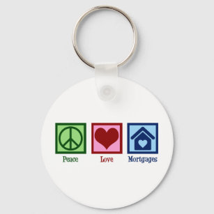Porte-clés Peace Love Mortgages Cute Mortgage Company Prêteur