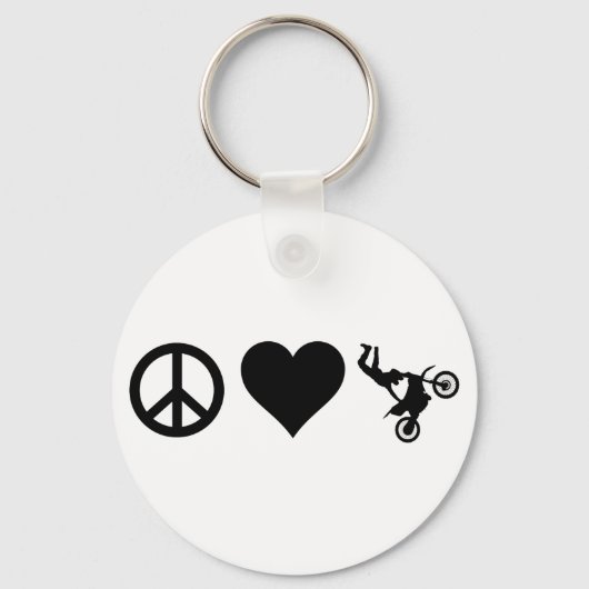 Porte-clés Peace Love Motocross (Recto)