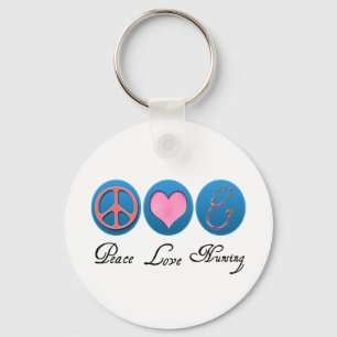 Porte-clés Peace Love Nuring